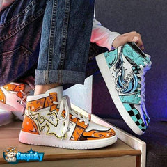 Comic Demon Slayer CosplayPrint Patchwork Sneakers C15833