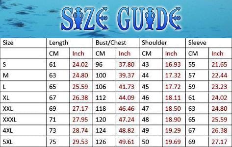 one piece zip up hoodie size guide