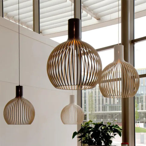 wooden pendant light