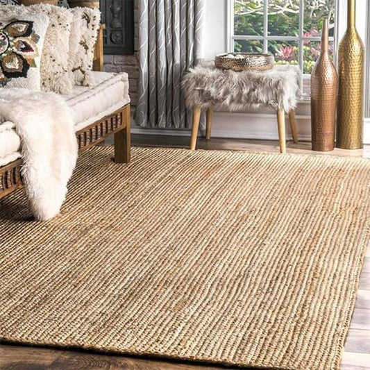 Avioni Home Eco Collection – Handwoven Braided Jute Round Carpet with Small  Circle Borders