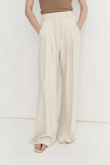 Daseasa Wide Leg Casual Pants in Cotton Knit