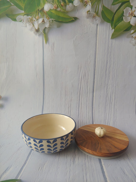 Handpainted Leaf Designer Serving Bowl