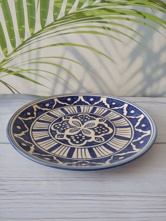 Palm Leaf Dinner Ceramic Plate