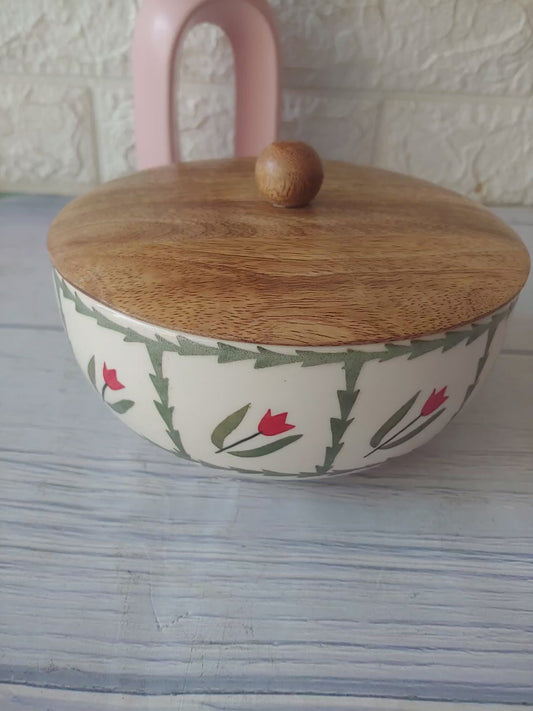 Hand Painted Ceramic Lovely  Bowls with lid