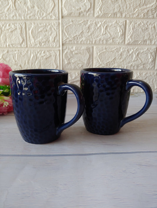 Two Hearts loving Buddies Dark blue Morning Sunshine Mugs