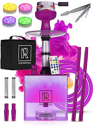 MRPAPA 2 Hose Hookah Set, Modern LED Hookah with Everything, Portable  Hookahs & Hookah Accessories Hookah to go set Great Gift for for Shisha :  Health & Household 