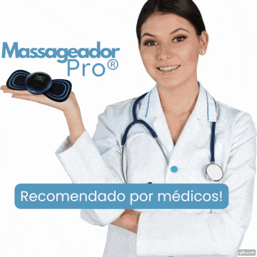 Médicos recomendam o Massageador Pro®: GIF com profissionais da saúde indicando nosso dispositivo para o alívio rápido e duradouro da dor