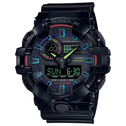 G-Shock Mens Rainbow 200m - GA-700RGB-1M