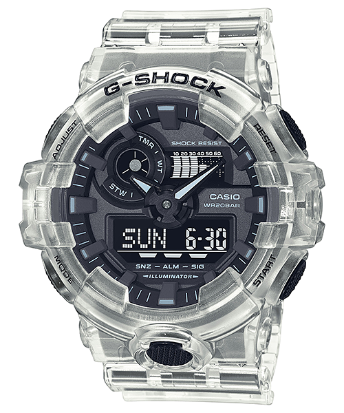 G-Shock Mens 200m Skeleton Standard - GA-700SKE-7ADR