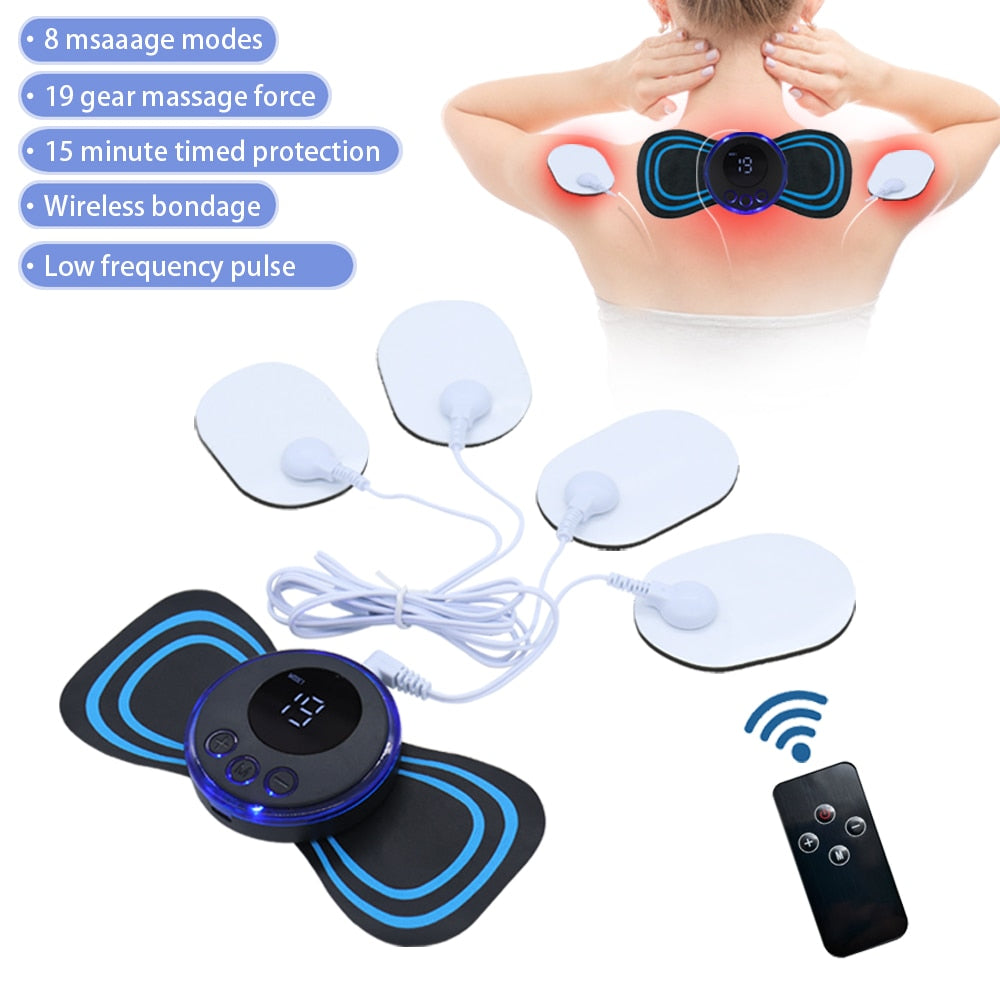 Portable EMS Mini Electric Neck Back Massager Cervical Massage Patch  Stimulator