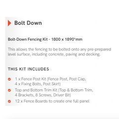 Piranha Fencing Bolt Down Kit