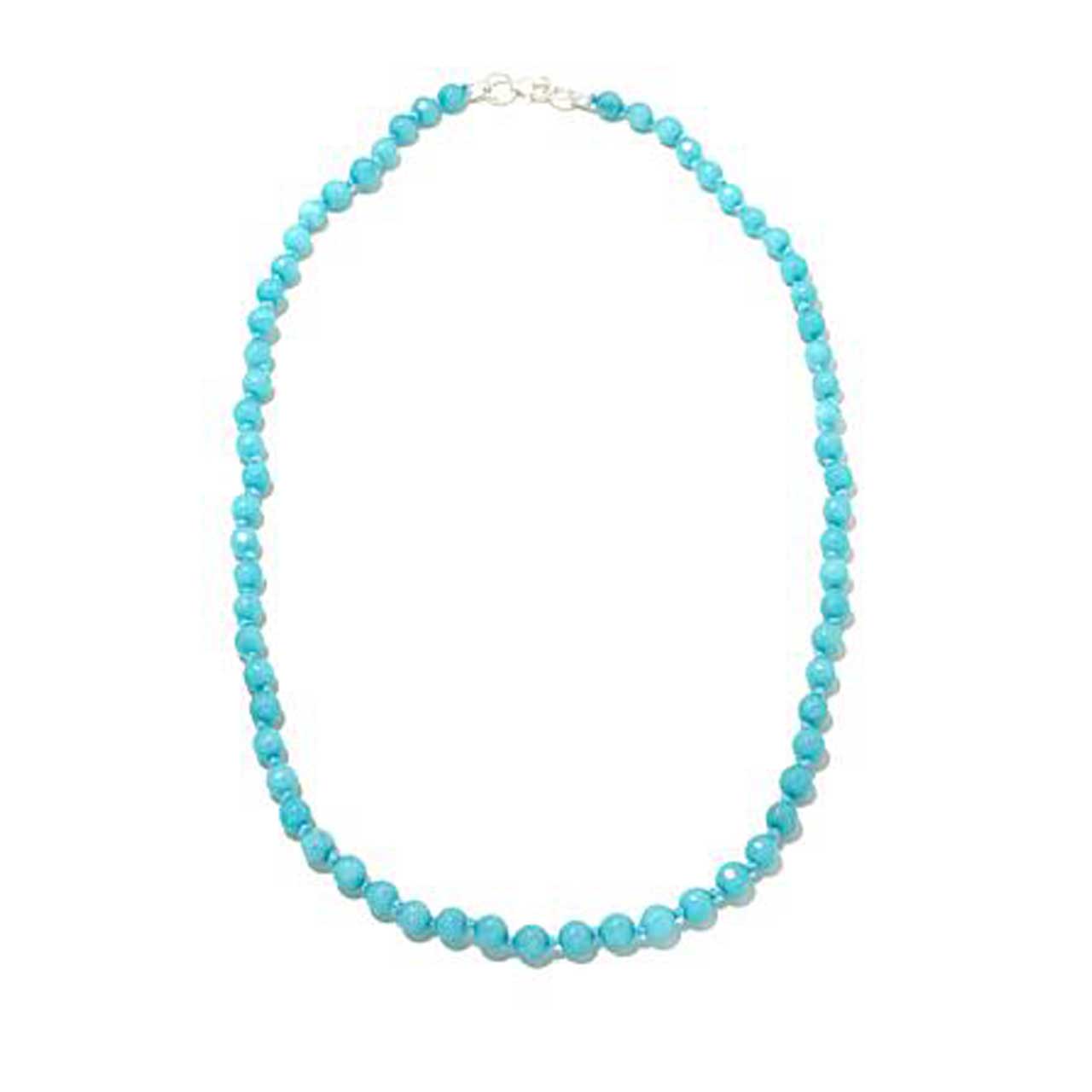Turquoise Colored Quartz Gemstone Beaded Necklace 20