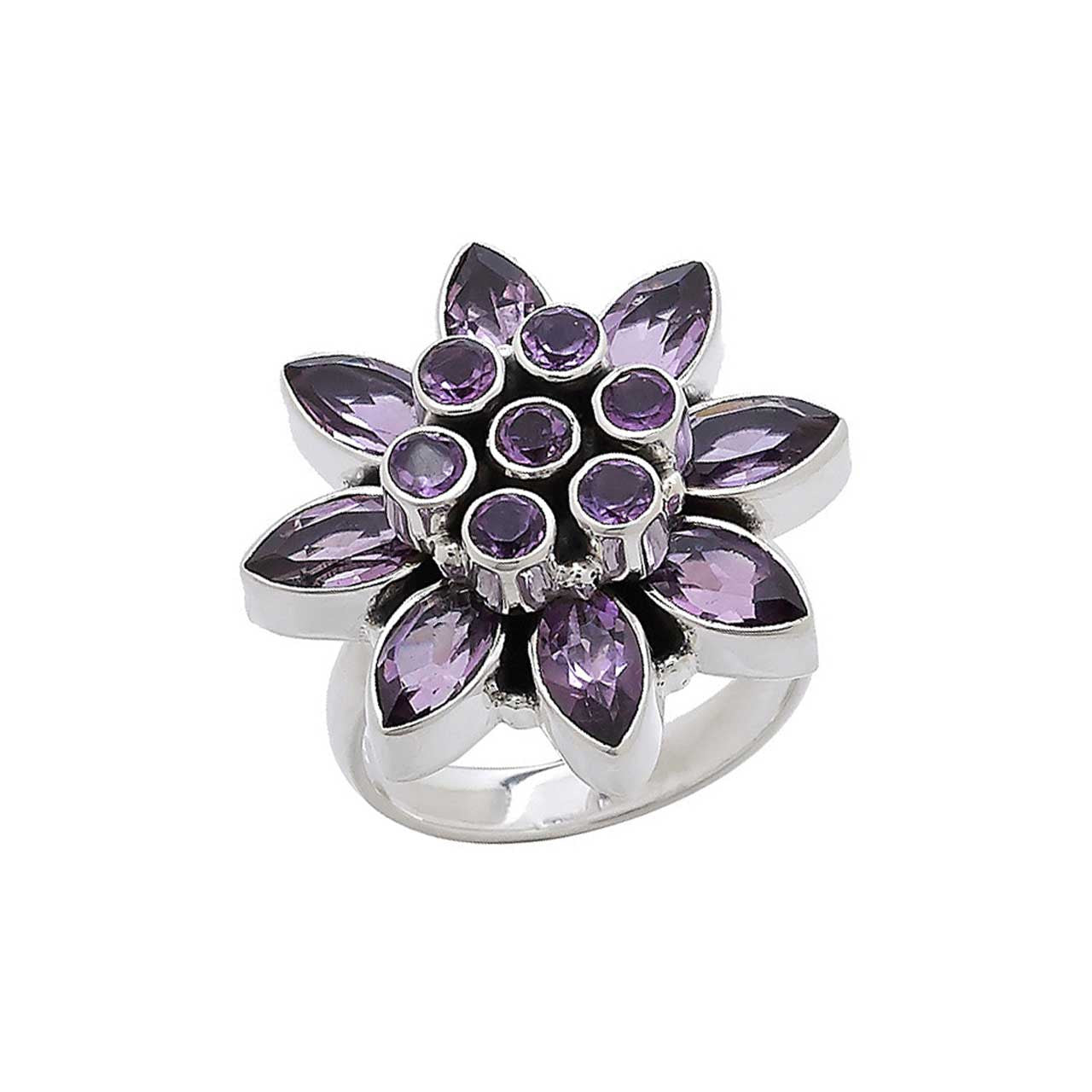 pandora ring amethyst flower