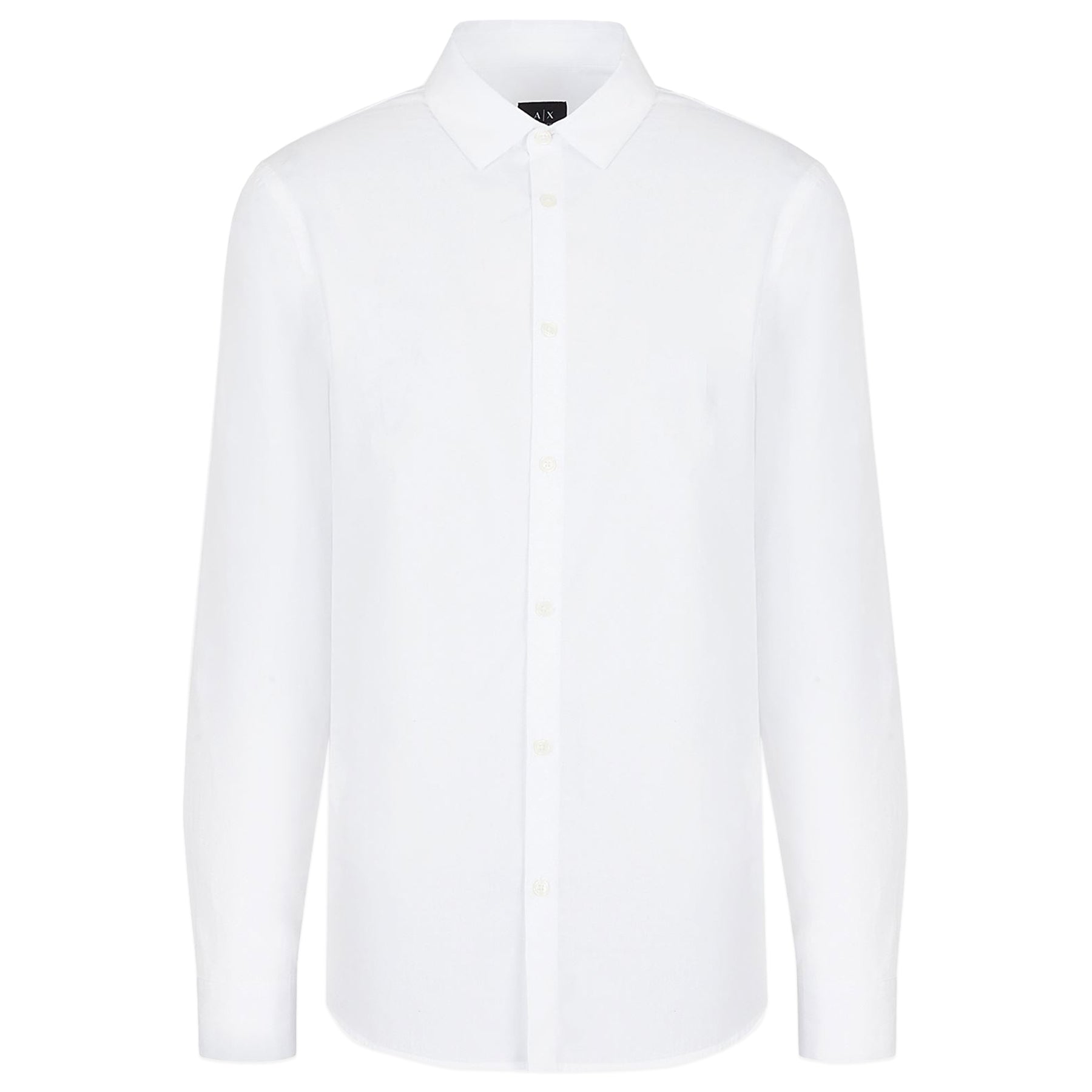 Armani Exchange Cotton Stretch Long Sleeve Shirt - White