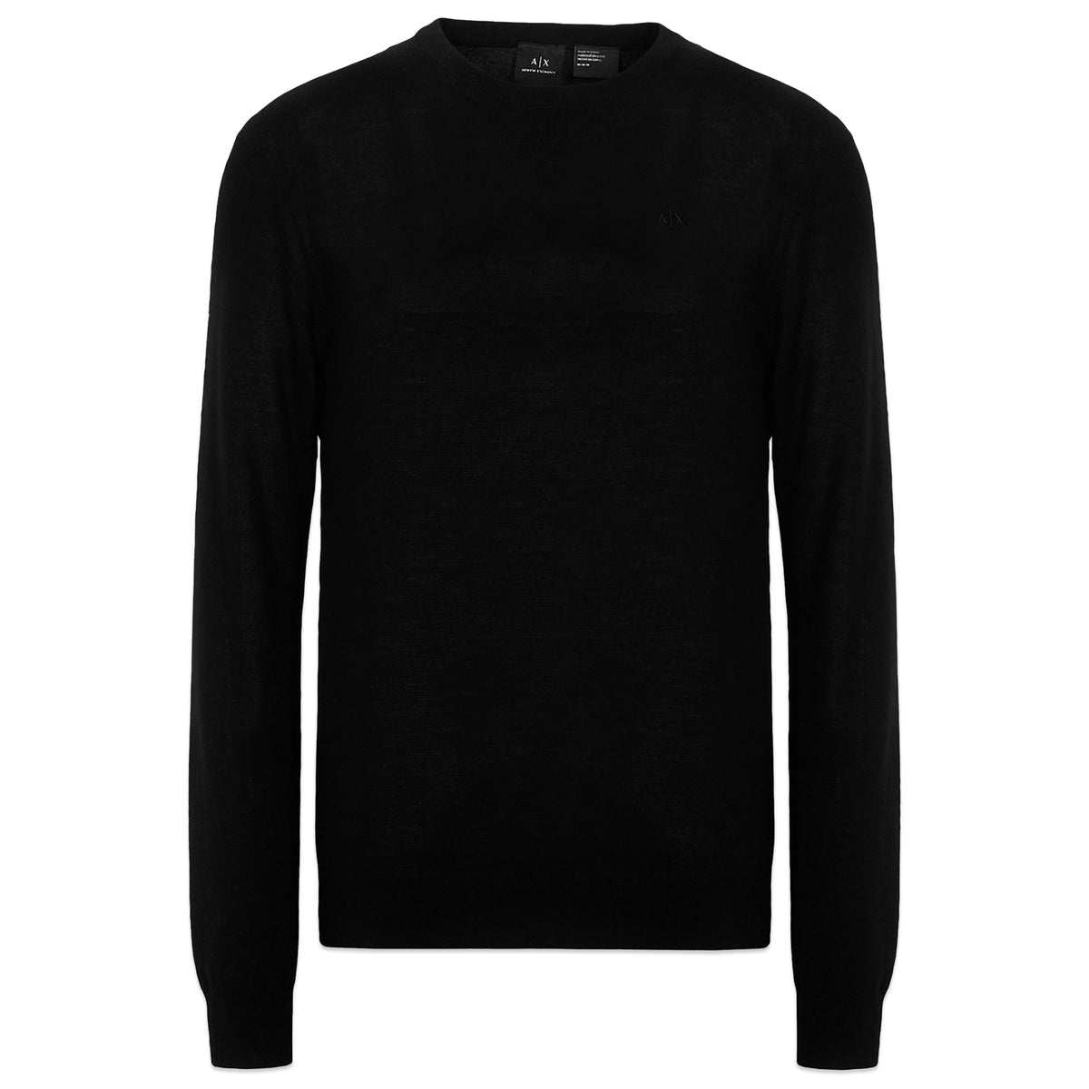 Armani Exchange 1/4 Zip Ribbed Knit Pullover - Black