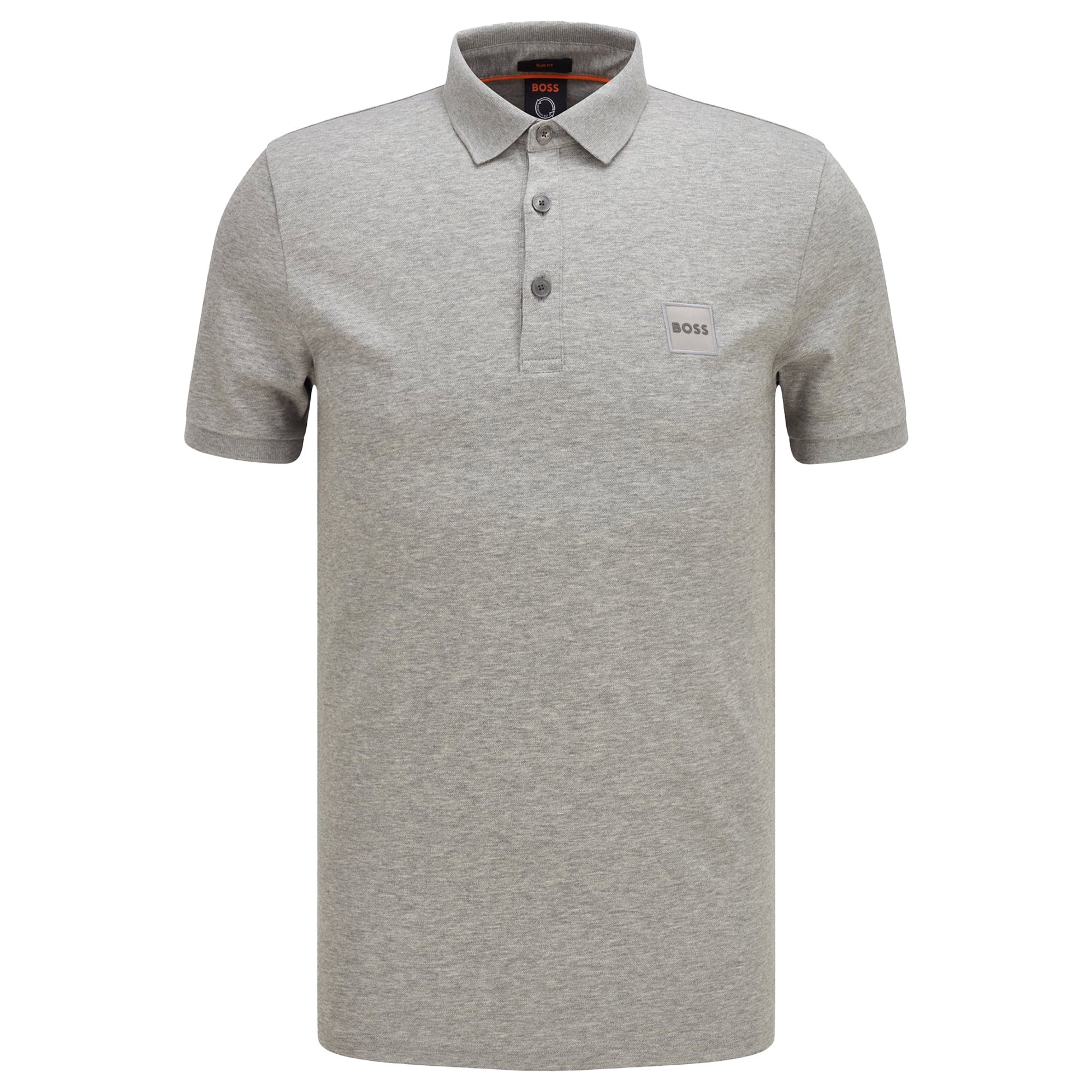 Boss Passerby 1 Long Sleeve Polo - Light Grey Melange