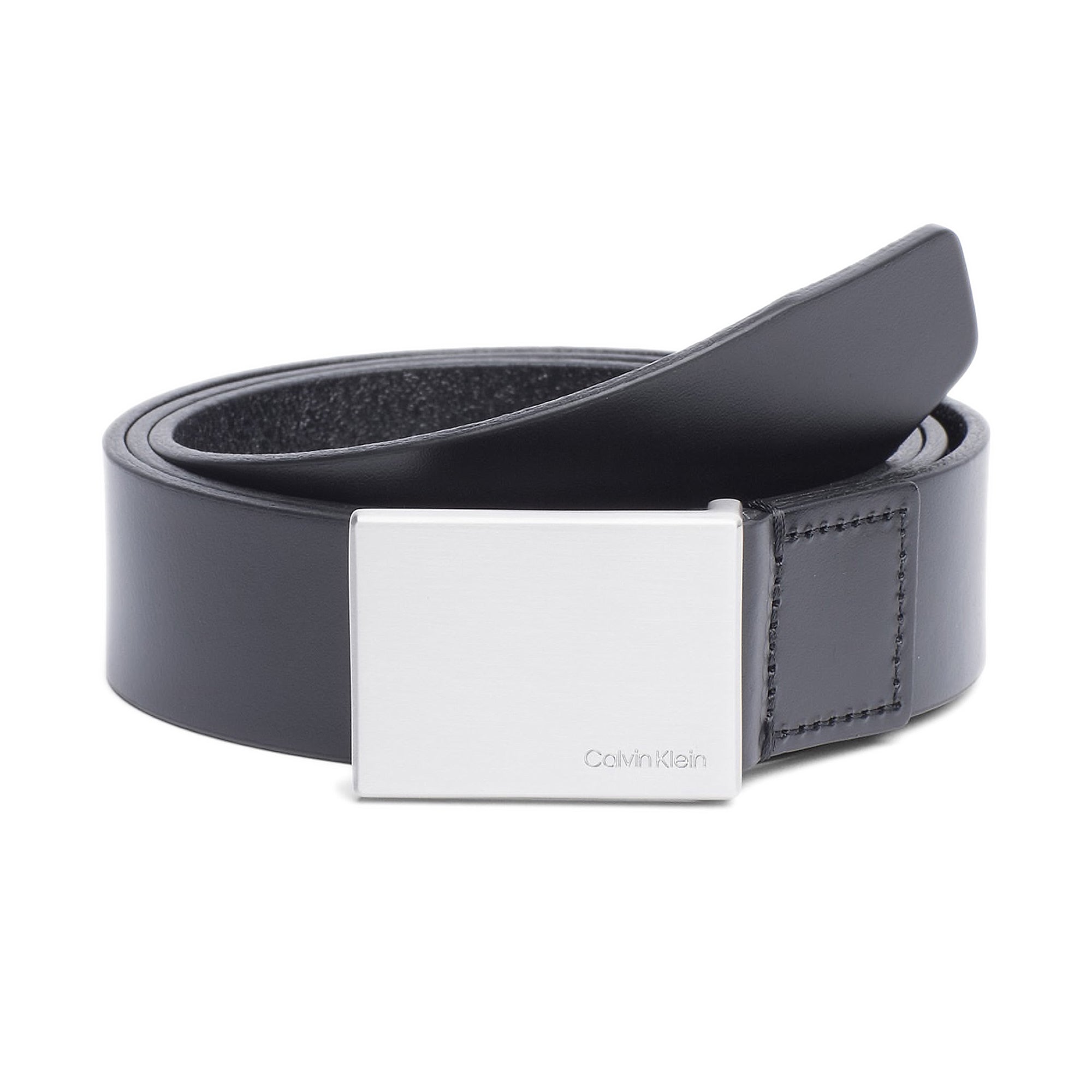 Calvin Klein Men's Casual CK Monogram Cut Out Buckle Belt, Dark