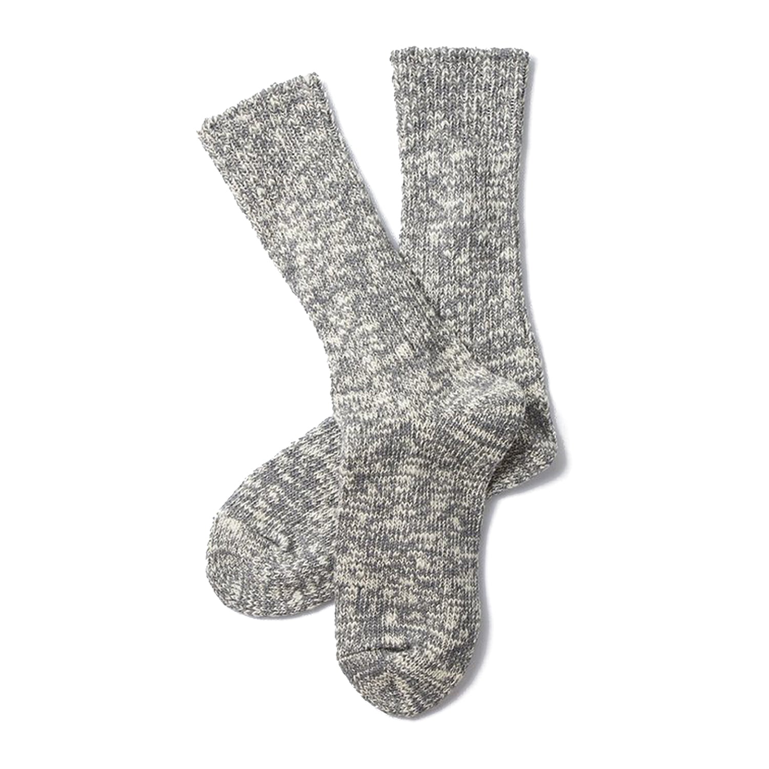 RoToTo Low Gauge Slub Crew Socks - Medium Gray