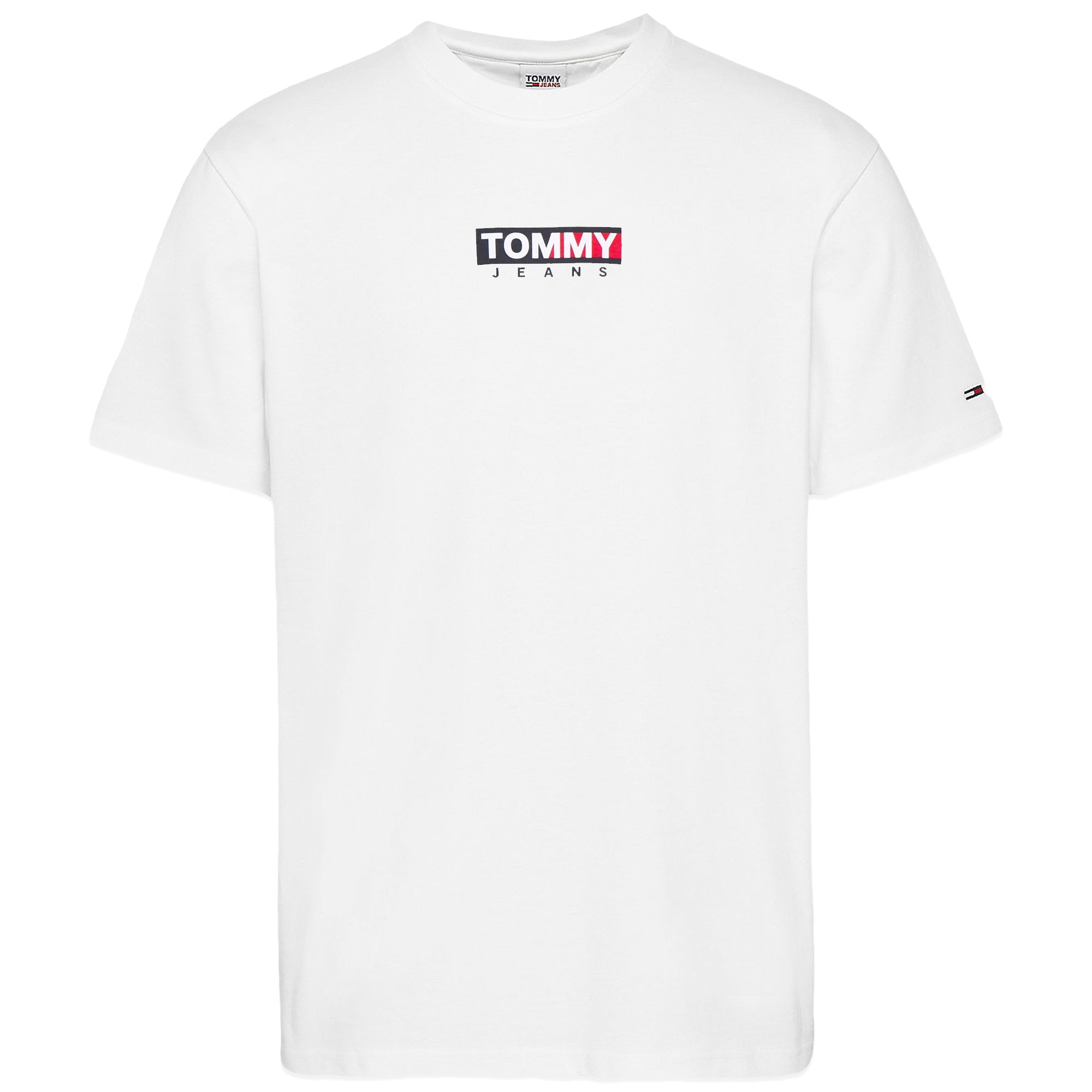 Tommy Jeans Timeless Flocked Flag T-Shirt - White