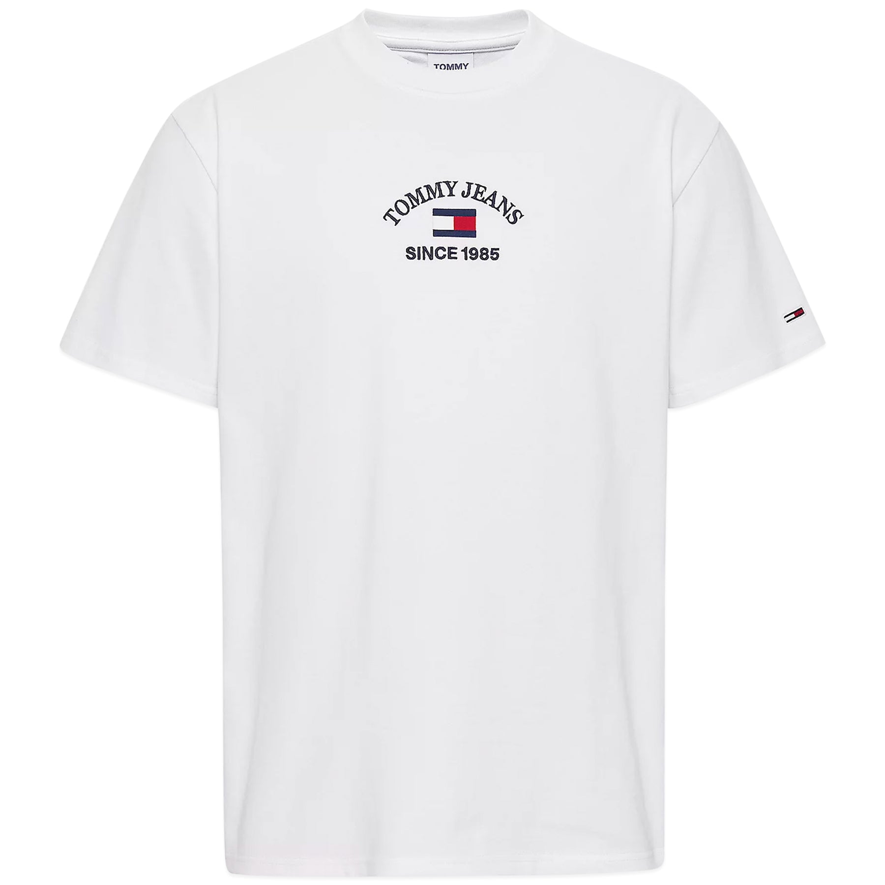 accumuleren Extreme armoede Orkaan Tommy Jeans Timeless Flocked Flag T-Shirt - White