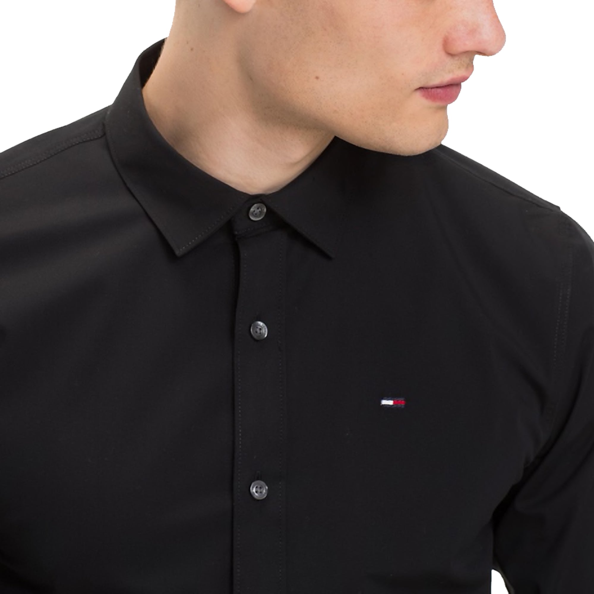 black tommy hilfiger button up