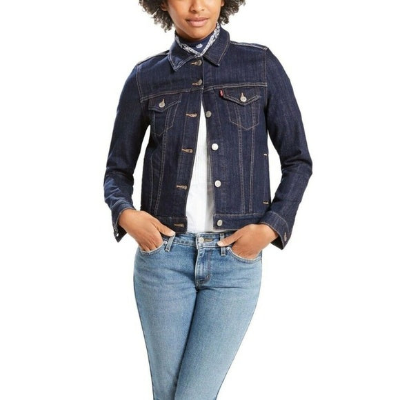 Levi's Womens Original Trucker Jacket Dark Denim – The Denim Lab Shop