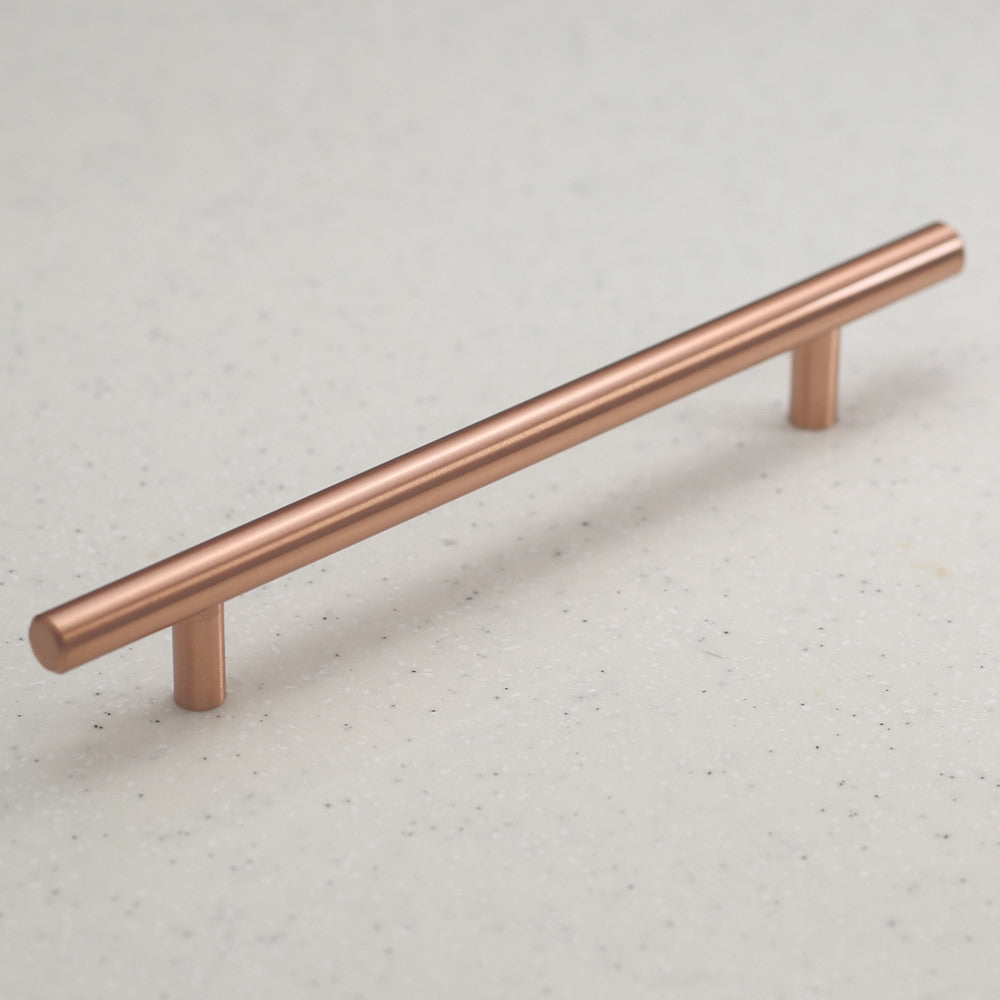 Satin Copper Cabinet Hardware Euro Style Bar Handle Pull 6 Hole