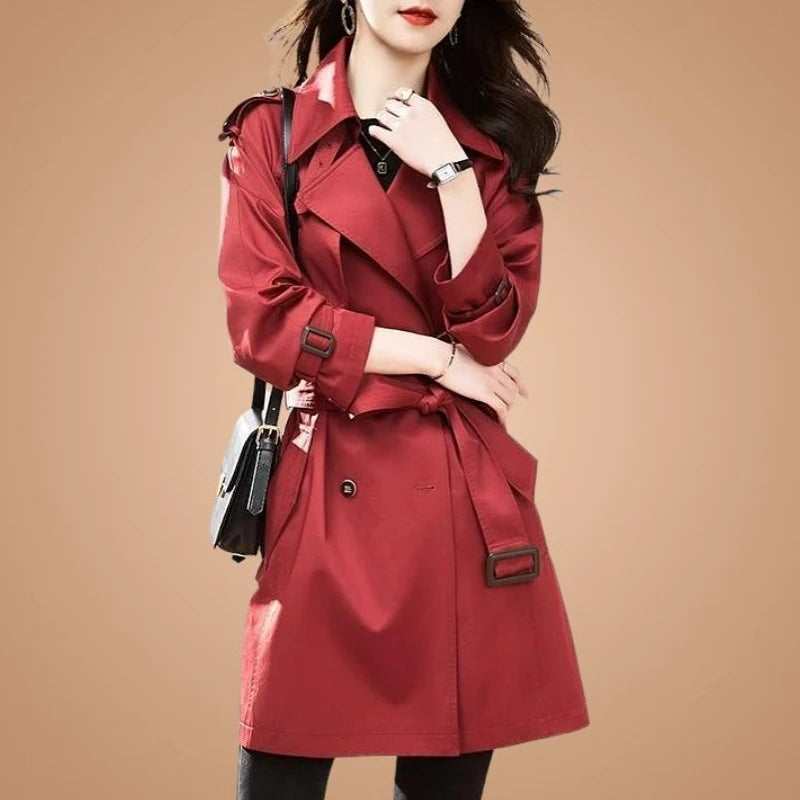 2023 New Women Spring Autumn Trench Coat Korean Double Breasted All Match Casual British Style Windbreaker Female Outerwear