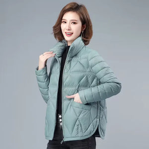 Light Thin Women Jacket 2023 Winter Parkas Female Down Cotton Jackets Stand Collar Casual Warm Parka Short Coat Female Outwear - Shein Store