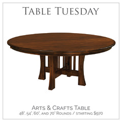 Amish Tables Arts and Crafts Pedestal Table
