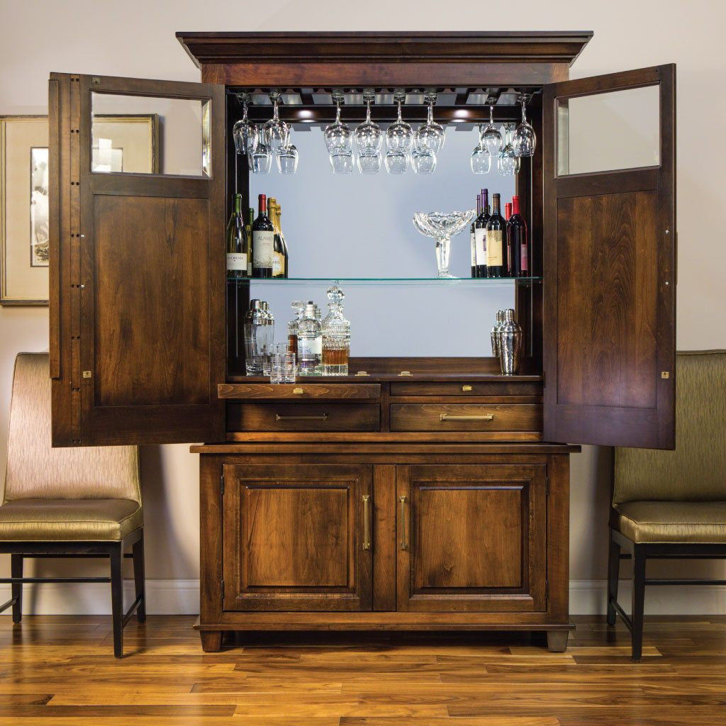 Imperial Wine Cabinet | Amish Solid Wood Dining Storage – Amish Tables