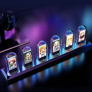 Rgb Aluminum Alloy Pseudo-Glow Tube Clock Ips Computer Desktop - tech style