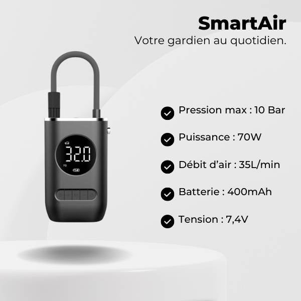 Gonfleur pneu voiture caractéristiques SmartAir