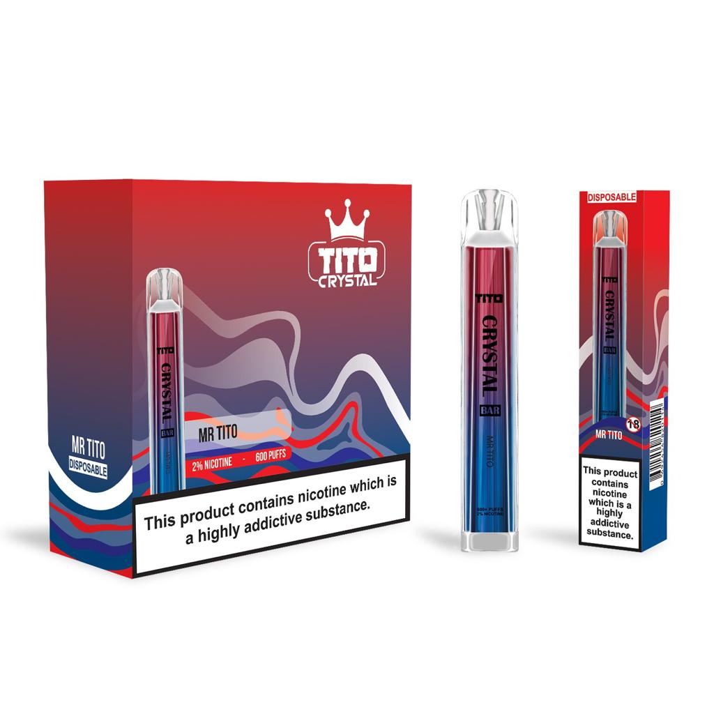 Tito Crystal 600 Disposable Vape Pod Box of 10 - Loco Vape UK