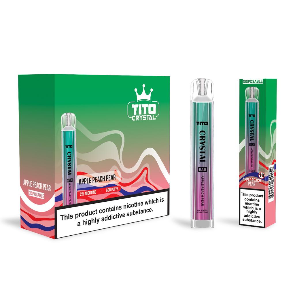 Tito Crystal 600 Disposable Vape Pod Box of 10 - Loco Vape UK