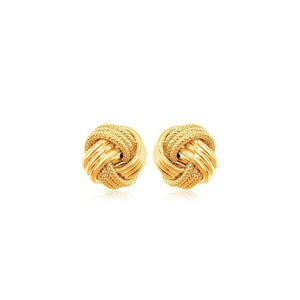 14K Gold Knot Stud Earrings - Incanto Jewelry 
