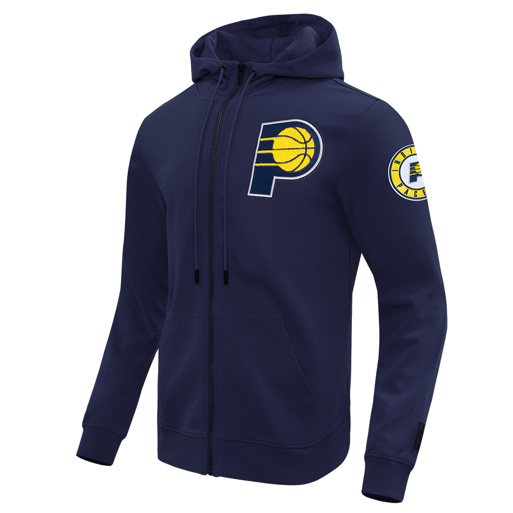 NBA INDIANA PACERS CLASSIC CHENILLE MEN'S DK FZ PO HOODIE (MIDNIGHT NAVY)