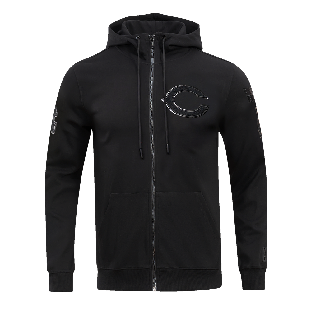 CHICAGO BEARS TRIPLE BLACK LOGO ZIPPER HOODIE (TRIPLE BLACK) – Pro Standard