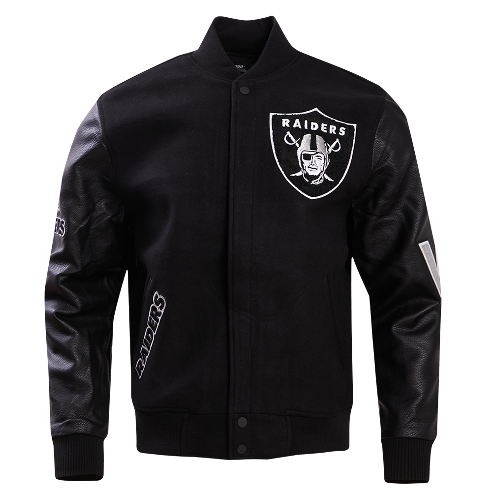 NFL LAS VEGAS RAIDERS REMIX VARSITY MEN´S JACKET (BLACK)