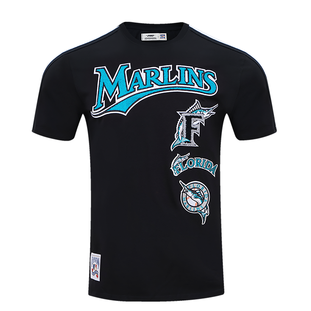 Pro Standard Men's Florida Marlins MLB Wool Varsity Jacket Egg Shell Black / M