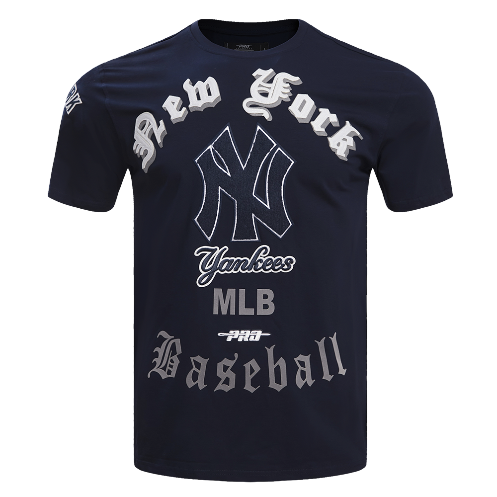 Pro Standard Mens MLB New York Yankees Classic Sj Striped Crew Neck T-Shirt  LNY135130-EMN Eggshell/ Midnight Navy