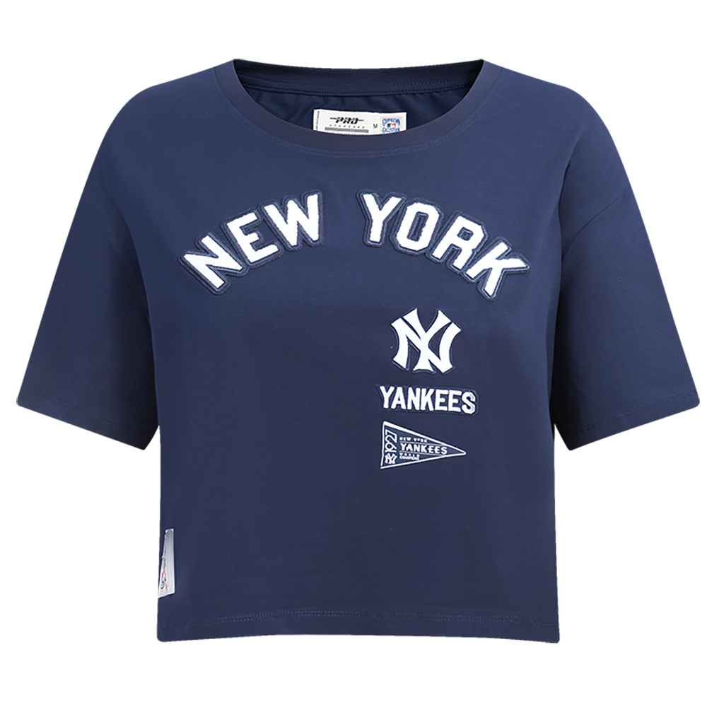 Pro Standard Women's Navy New York Yankees Retro Classic Cropped Boxy T- shirt