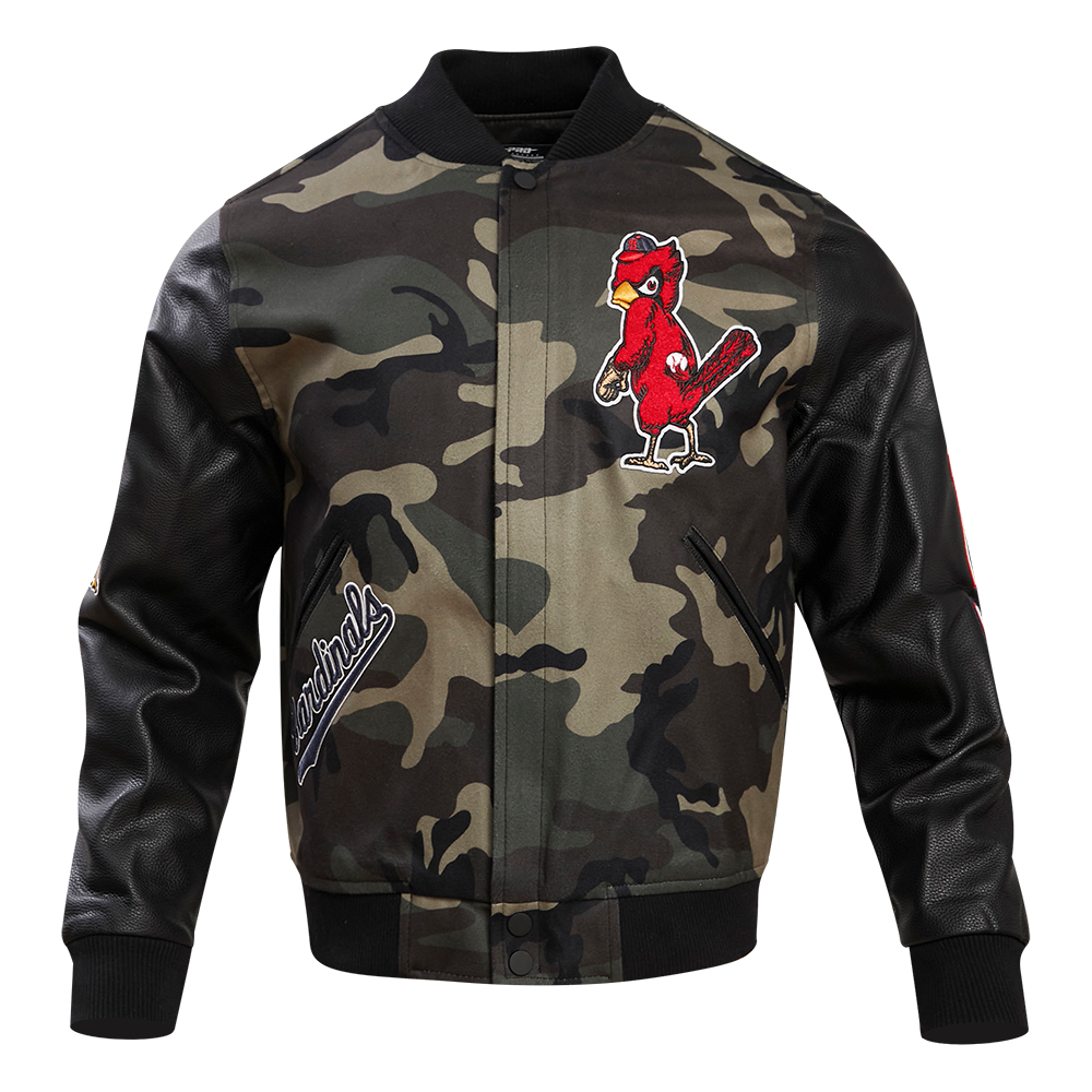 ATLANTA BRAVES CAMO LOGO VARSITY JACKET (BLACK/CAMO) – Pro Standard