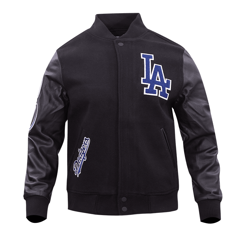 Los Angeles Dodgers Poly Twill Varsity Jacket - Gray/Royal X-Large