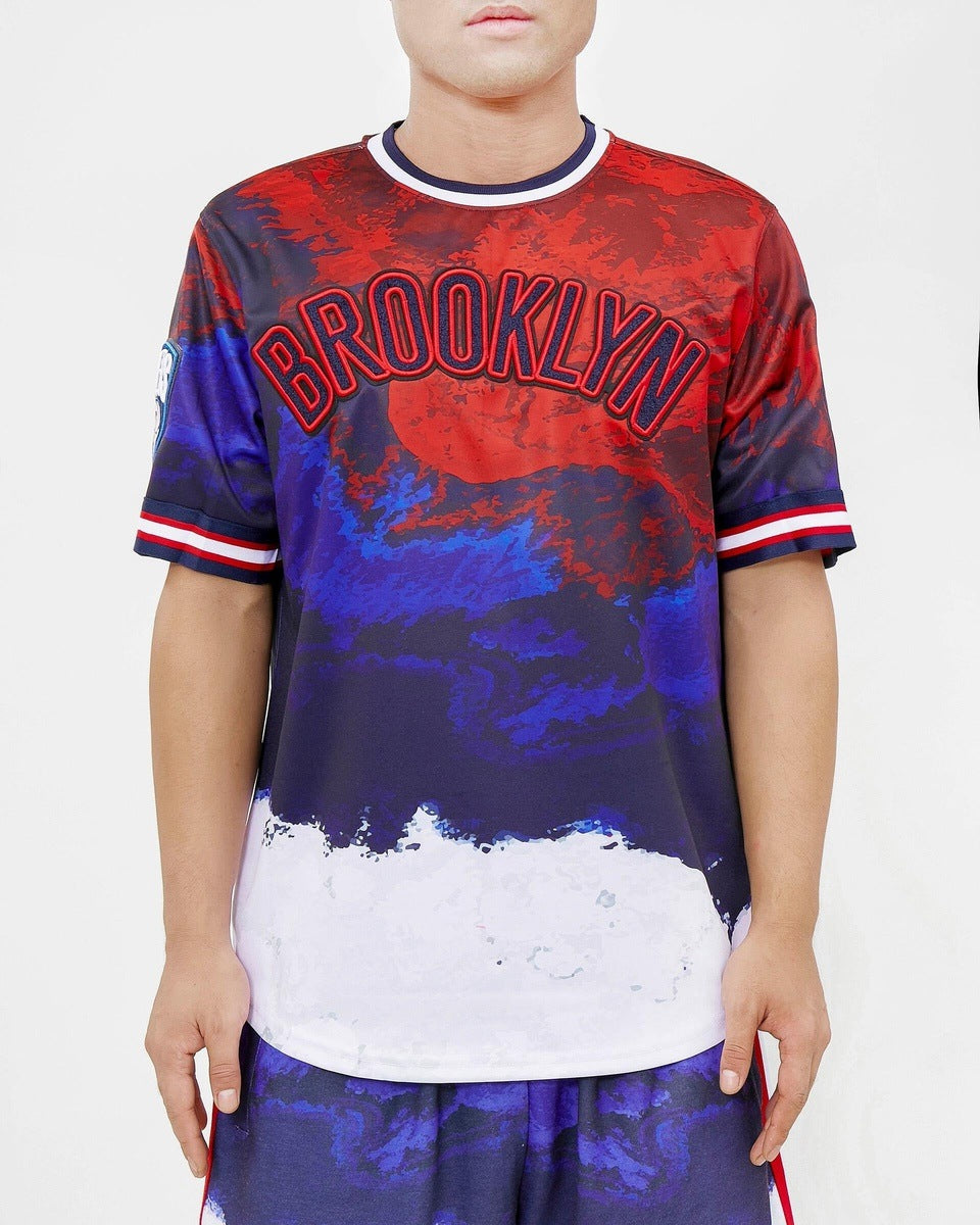 Men's Los Angeles Lakers Pro Standard Red/Blue Americana Dip Dye T