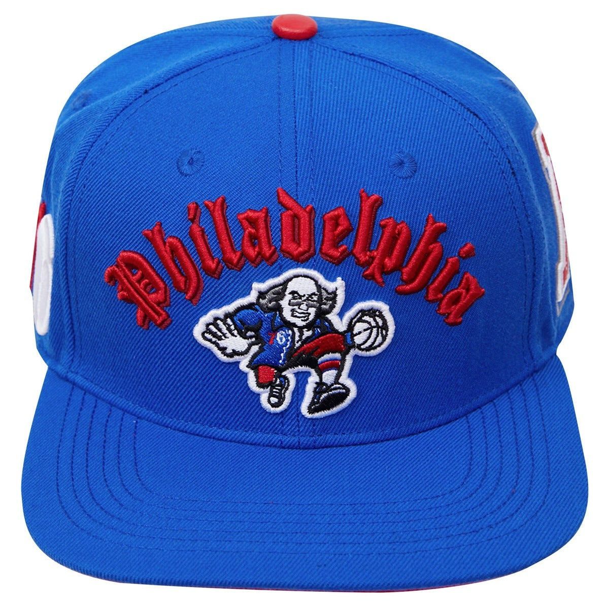 PHILADELPHIA 76ERS CITY DOUBLE FRONT LOGO SNAPBACK HAT (ROYAL BLUE