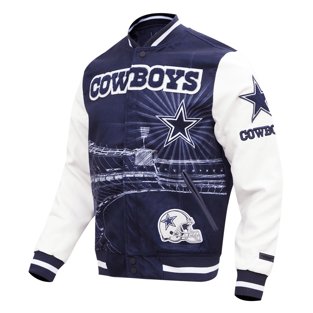 Dallas Cowboys Pro Standard Mash Up Logo Varsity Jacket