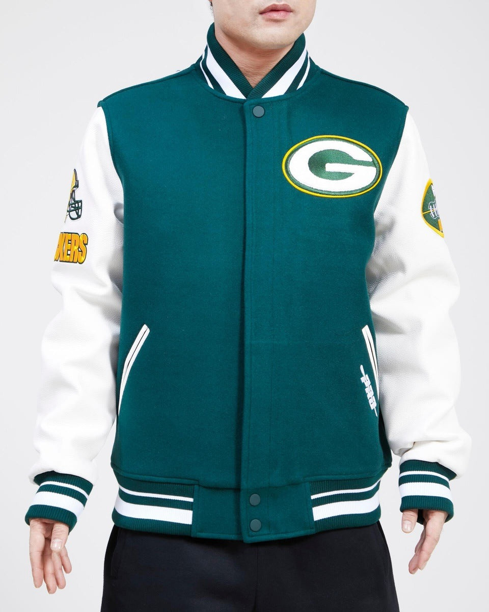 OAKLAND ATHLETICS RETRO CLASSIC RIB WOOL VARSITY JACKET (KELLY GREEN)