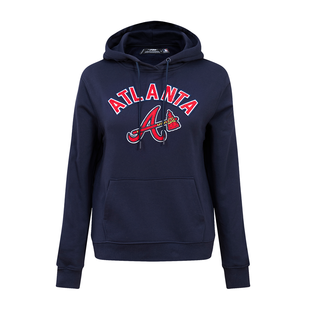 MLB ATLANTA BRAVES CLASSIC WOMEN'S CROPPED PO HOODIE (MIDNIGHT