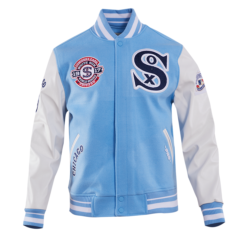 CHICAGO WHITE SOX OLD ENGLISH WOOL VARSITY JACKET (BLACK/WHITE) – Pro  Standard